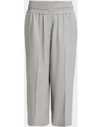 Loewe - Cropped Wide Leg Wool Trousers - Lyst