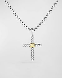 David Yurman - Petite X Cross With Gold On Chain - Lyst