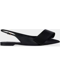 Givenchy - Twisted Ribbon Leather Slingback Flats - Lyst