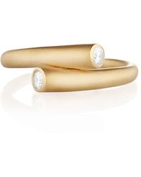 Carelle Whirl 18k Gold 2-diamond Ring - White