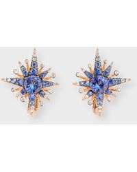 WALTERS FAITH - Asha 18k Rose Gold Sapphire And Diamond Stud Earrings - Lyst