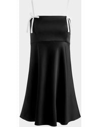 Alice + Olivia - Morgan Babydoll Bow Detail Mini Dress - Lyst