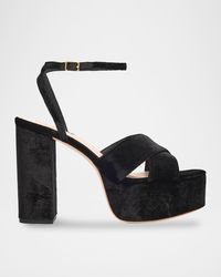 Loeffler Randall - 130Mm Loretta Velvet Platform Sandals - Lyst