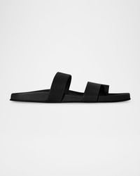 The Row - Hugh Leather Toe-Ring Slide Sandals - Lyst
