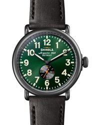 Shinola - 47mm Runwell Sub-second Watch With Leather Strap - Lyst