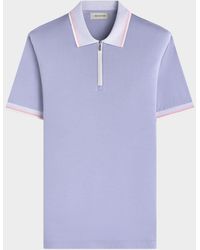 Bugatchi - Apos;S Tipped Knit-Trim Quarter-Zip Polo Shirt - Lyst