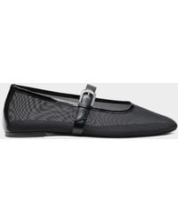 Stuart Weitzman - Sai Bareitall Mesh Ballerina Flats - Lyst