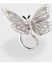 Staurino - 18k White Gold Diamond Butterfly Ring, Size 7 - Lyst