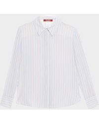 Max Mara - Striped Button-Down Silk Shirt - Lyst