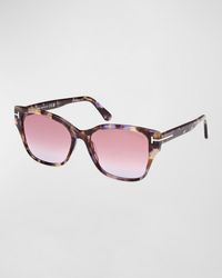 Tom Ford - Elsa Gradient Acetate Butterfly Sunglasses - Lyst