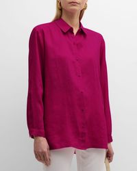 Eileen Fisher - Button-Down Organic Linen Shirt - Lyst