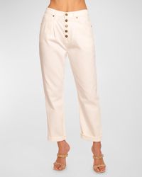 Ramy Brook - Pearle High-Rise Cuffed Straight-Leg Jeans - Lyst