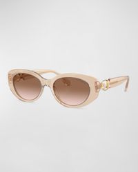 Swarovski - Imber Crystal Embellished Acetate Oval Sunglasses - Lyst