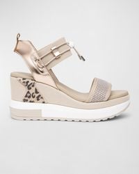 Nero Giardini - Platform Wedge Sandals With Bungee Detail - Lyst
