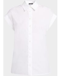 Kiton - Rolled Cap-Sleeve Cotton Poplin Shirt - Lyst