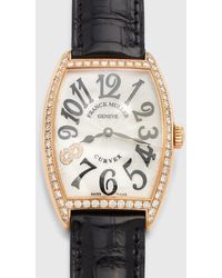 Franck Muller - 18k Rose Gold Cintree Curvex Watch With Diamonds - Lyst