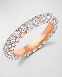 Graziela Gems - 18k Rose Gold 3-side Diamond Band Ring, Size 6 - Lyst