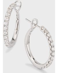 Frederic Sage - 18k White Gold Diamond Hoop Earrings - Lyst
