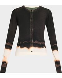 Jason Wu - Burned Stripe Wool Crewneck Cardigan - Lyst