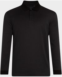 BOSS - Pado Cotton Textured Long-Sleeve Polo Shirt - Lyst