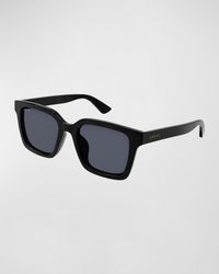 Gucci - Plastic Rectangle Sunglasses - Lyst