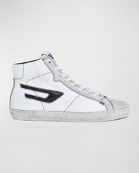 DIESEL - S-leroji Mid-top Leather Sneakers - Lyst