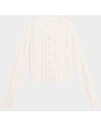LoveShackFancy - Peridot Pointelle Cardigan - Lyst