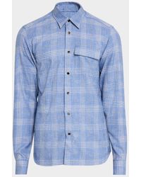 Kiton - Wool Plaid Snap-Front Overshirt - Lyst