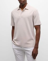 Zegna - Cotton Honeycomb Polo Shirt - Lyst