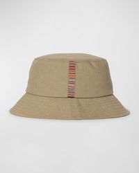 Paul Smith - Linen Bucket Hat With Stripe Trim - Lyst