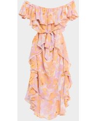 MISA Los Angles - Carla Floral Off-Shoulder Maxi Dress - Lyst