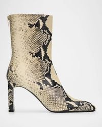 TOTEME - 85Mm Bar Python-Embossed Leather Ankle Boots - Lyst