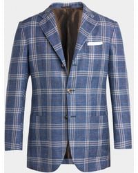 Kiton - Apos;S Wool, Silk And Linen Glen Plaid Single-Breasted Sport Coat - Lyst