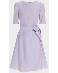 Emporio Armani - Pleated A-Line Muslin Mini Dress - Lyst