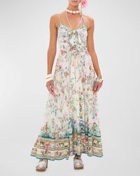 Camilla - Plumes And Parterres Crystal Tie-front Maxi Dress - Lyst
