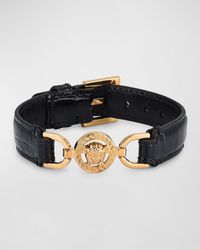 Versace - Medusa '95 Croc-effect Leather Bracelet - Lyst