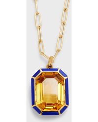 Goshwara - 18k Gold Paperclip Chain Necklace With Emerald-cut Citrine Pendant - Lyst