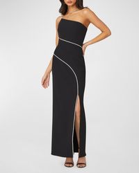 Shoshanna - Strapless Crystal Crepe Column Gown - Lyst