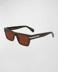 Ferragamo - Classic Logo Rectangle Acetate Sunglasses - Lyst