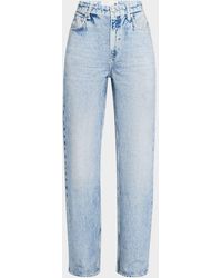 Rag & Bone - Miramar Shea Cotton-Terry High-Rise Full Relaxed-Straight Jeans - Lyst