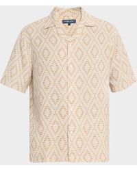Frescobol Carioca - Roberto Linen Angra Raffia-Print Camp Shirt - Lyst