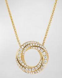 David Yurman - Petite Pave Crossover Pendant Necklace With Diamonds In 18k Gold, 15.5mm, 15-17"l - Lyst