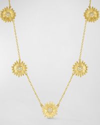 Tanya Farah - 18k Yellow Gold Diamond Daisy Station Necklace - Lyst