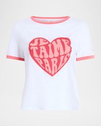 Cinq À Sept - Je Taime Paris Shrunken Ringer Tee - Lyst
