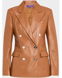 Ralph Lauren - Camden Leather Double-Breasted Jacket - Lyst