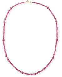 Splendid - 18K Long Ruby Necklace, 38"L - Lyst