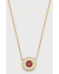 Roberto Coin - 18K Ruby Pendant Necklace With Diamond Halo - Lyst