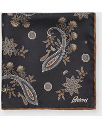 Brioni - Paisley-Print Silk Pocket Square - Lyst