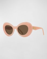 Loewe - Curvy Logo Acetate Butterfly Sunglasses - Lyst