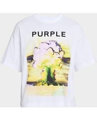 Purple - Textured Jersey Explosion Logo Graphic T-Shirt - Lyst